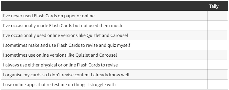 Flash Card Survey